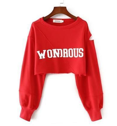 GFF Women's Cropped Hoodie with Ripped Details