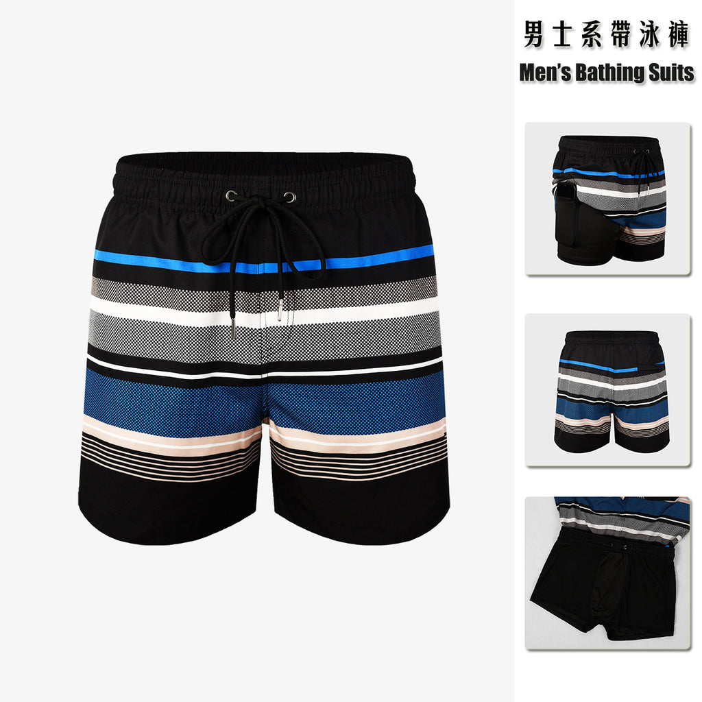Men's Dual-Layer Quick-Dry Swim Trunks