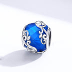 Blue Glass Filigree Charm Bead