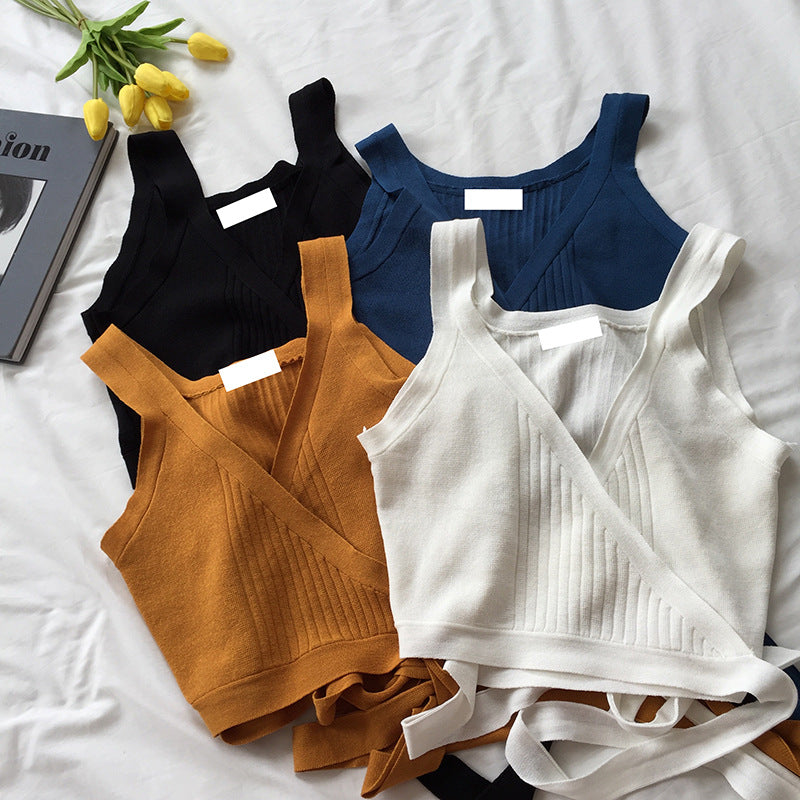 2020 Women's Summer Fashion V-Neck Knitted Tank Top