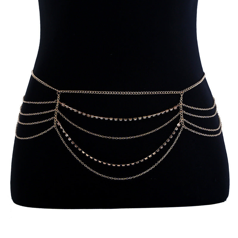 Gold Tassel Waist Body Chain
