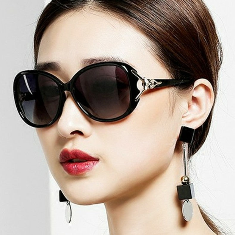 Oversized Sunglasses with Gold Accent for Women