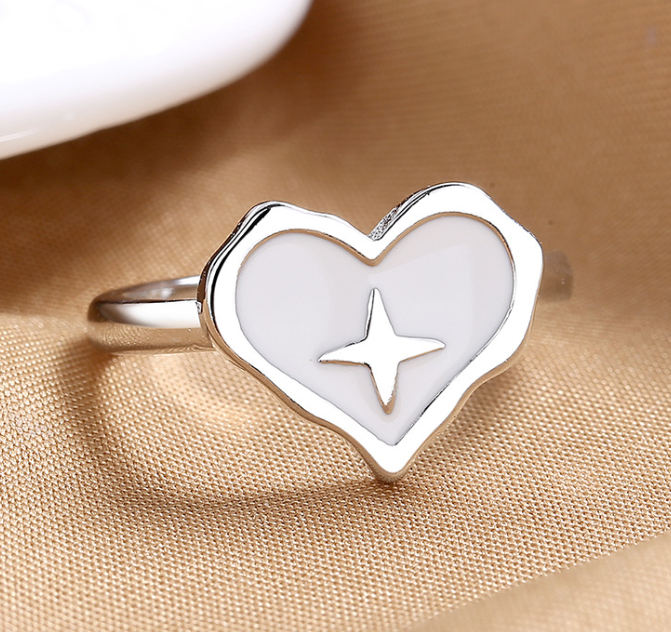 Epoxy Love Cross Open Ring - Fashion Special Interest