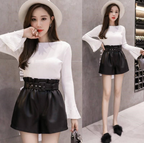 High Waist PU Leather Shorts for Women (Fall/Winter)