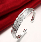 Silver Openwork Woven Cuff Bracelet