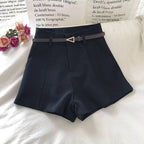 2023 Women's High-Waisted Casual Shorts with Belt