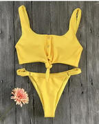 Women's Ribbed Tie-Front Bikini Set