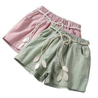 Girls' Cotton Linen Summer Shorts - Loose Fit Design