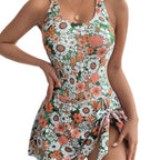 Women's Double-Strap Skirted One-Piece Swim Dress