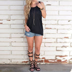 Summer Sleeveless Loose Women's Open Back Tank Top