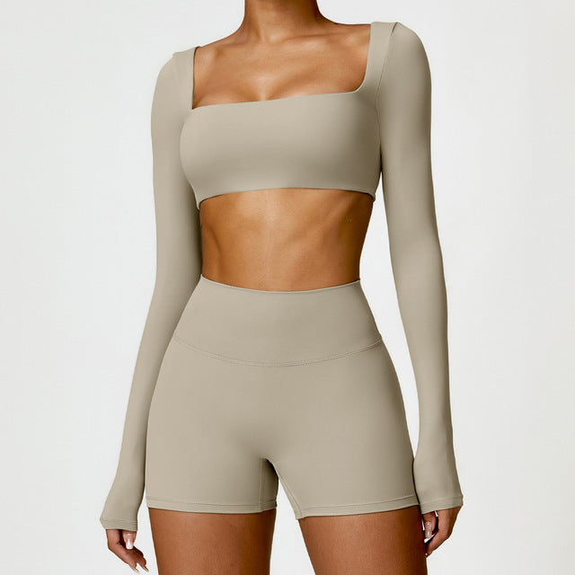 Women's 2PCS Yoga Tracksuit with Leggings and Crop Top