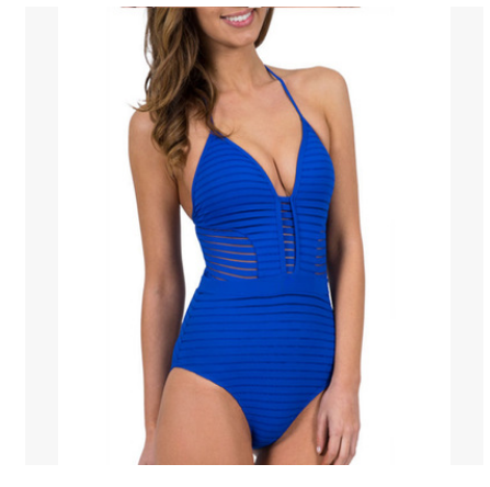 White Textured Plunge One-Piece Swimsuit