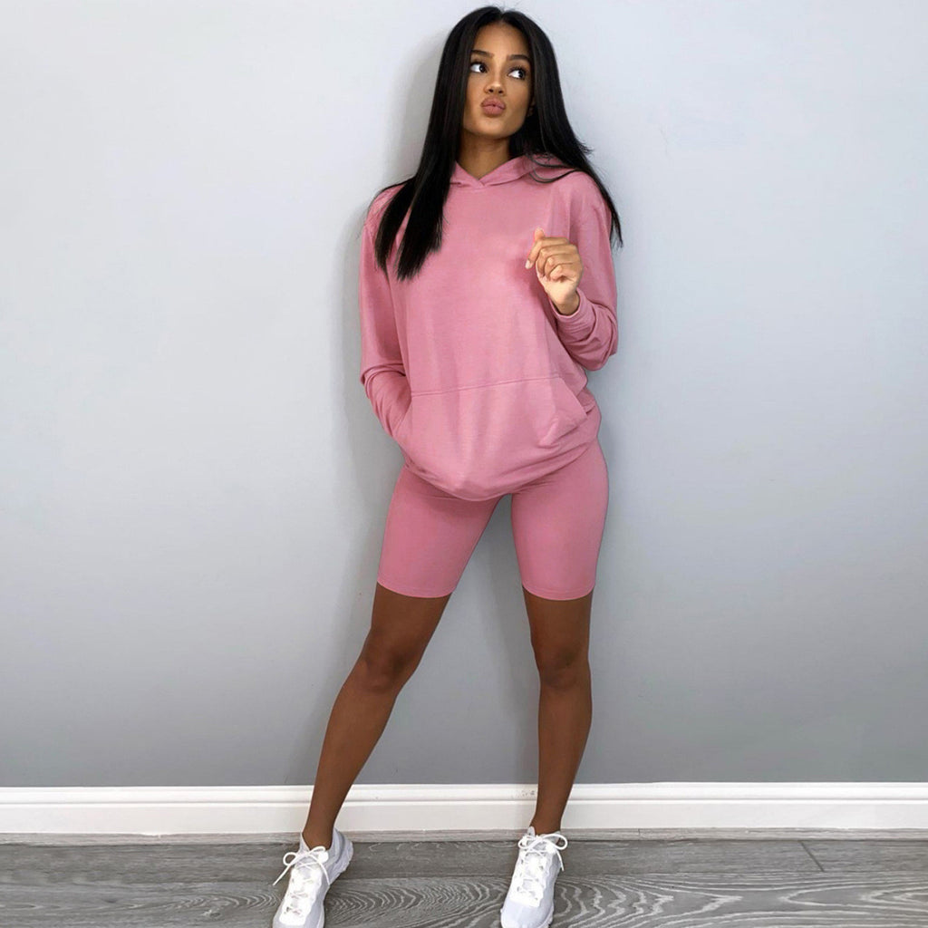 2020 Women's Casual Summer Hoodie and Shorts Set