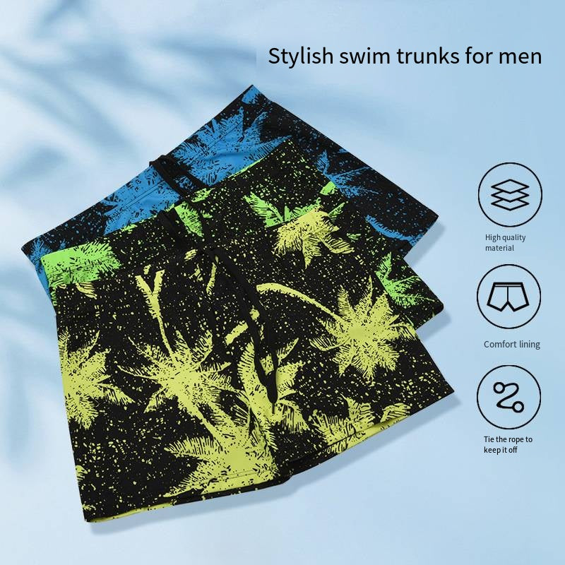 Men's Palm Tree Print Swim Trunks