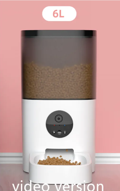 Automatic Pet Feeder with Camera Programmable Timed Cat Dog Food Dispenser 4L 6L Wi-Fi App Portion Control Auto Feeder