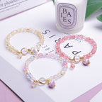 Crystal Beaded Bracelet with Lucky Cat Charm