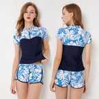 Two-Piece Short Sleeve Rash Guard Swim Set