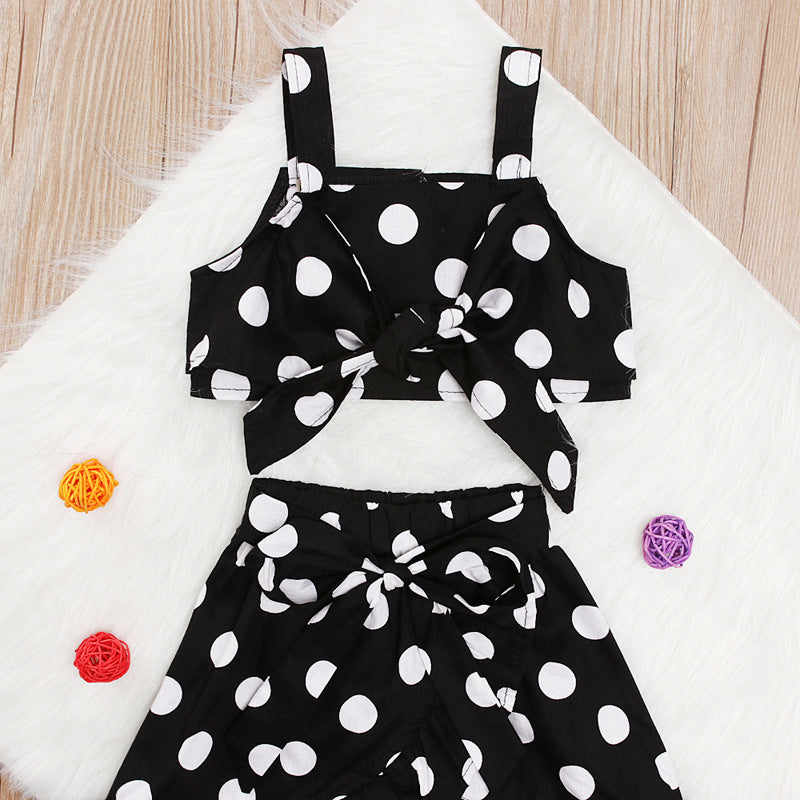 Girls' Polka-Dot Tank and Ruffle Skirt Set