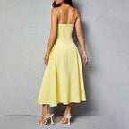 Women's Spaghetti Strap Side-Tie Midi Dress