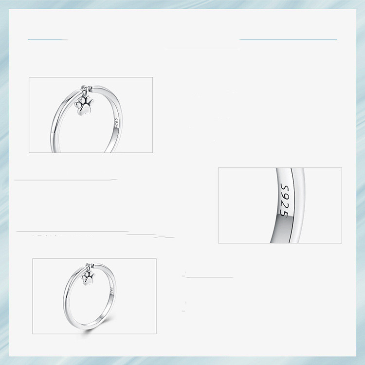 Dog Paw Charm Ring