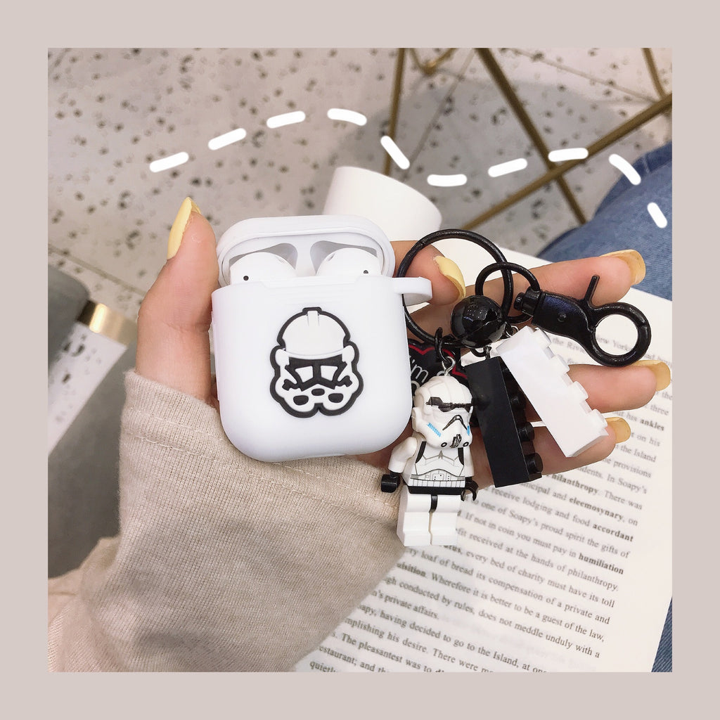 Creative Silicone AirPods 2 Case with Keychain (Black) | Accessory