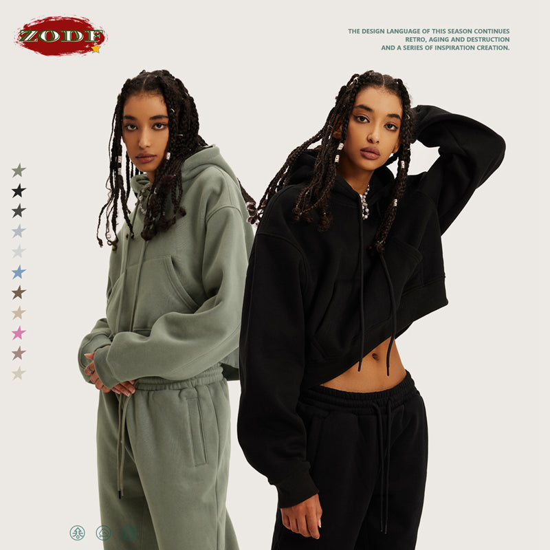 Chic Sexy Women’s Super-Short Fleece Cropped Hoodie | Streetwear