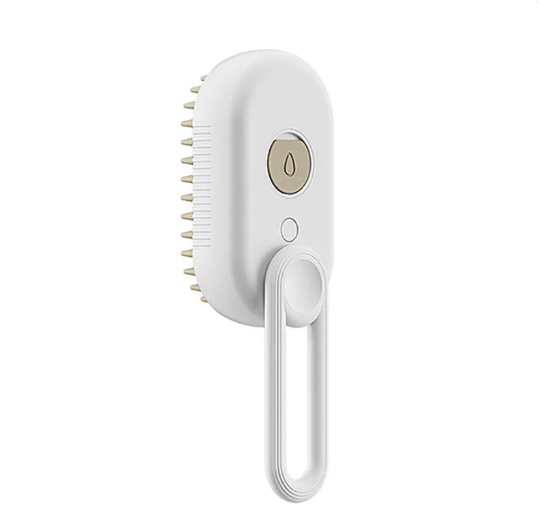 3-in-1 Electric Steam Pet Grooming Brush Rechargeable Self-Cleaning Massage Comb with Silicone Bristles for Cats and Dogs Deshedding and Detangling