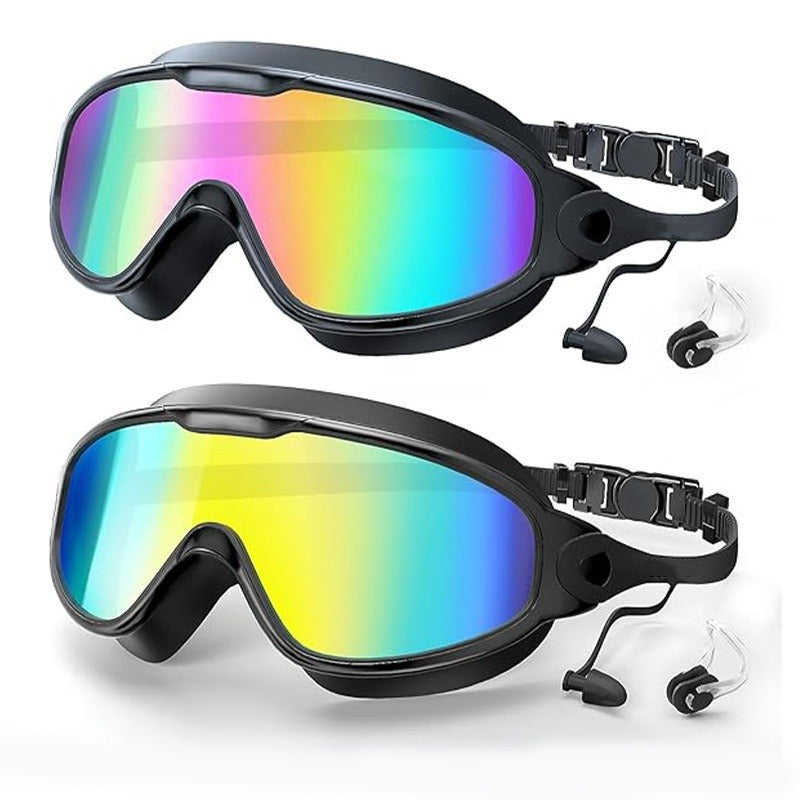 Anti-Fog Mirrored Swimming Goggles with Earplugs