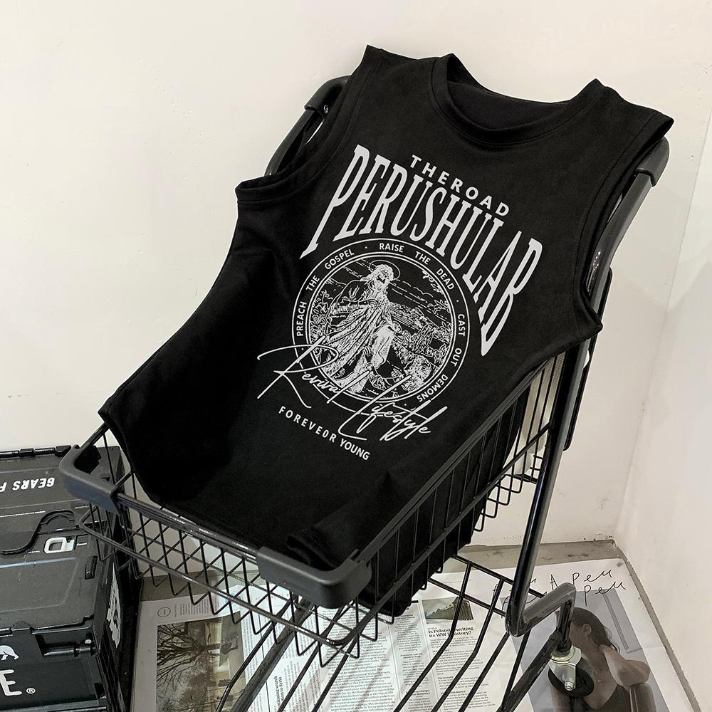 Retro American Vintage Loose Sleeveless Tank Top for Men