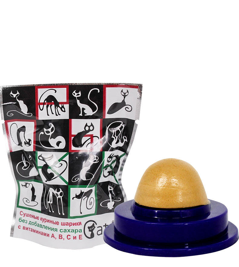 Cat Catnip Energy Lick Ball Treats, Natural Nutrition Snack Balls with Catnip and Trace Elements, Wall-Mounted Healthy Cat Candy