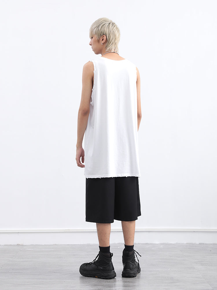 BKTLlife Dark Style Distressed Edge Tank Top