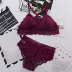 Lace Crop Top Set with Detachable Cups and Straps