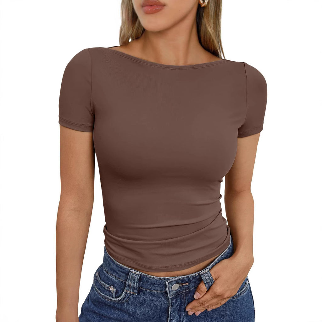 Slim Fit Round Neck Crop Top
