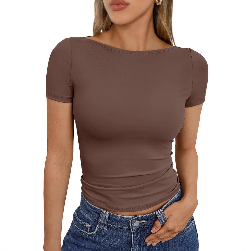 Slim Fit Round Neck Crop Top