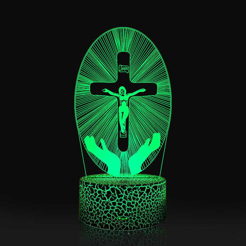 3D Acryl Jesus Kreuz Nachtlicht