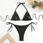 Rose Gold Metallic Triangle Bikini Set