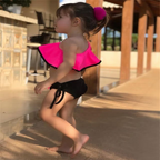Girls Ruffle Bow Two-Piece Swimsuit