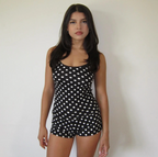 Polka Dot Lace Crop Top & Shorts Set