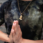 Vintage Christian Praying Hands Pendant Necklace