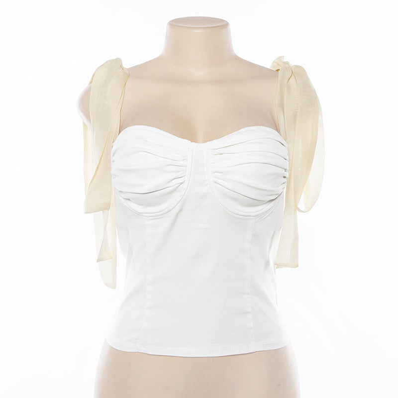 Vintage Crop Top with Straps for Women