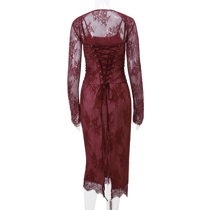 Strapless Cutout Corset Top and Pleated Maxi Skirt Set