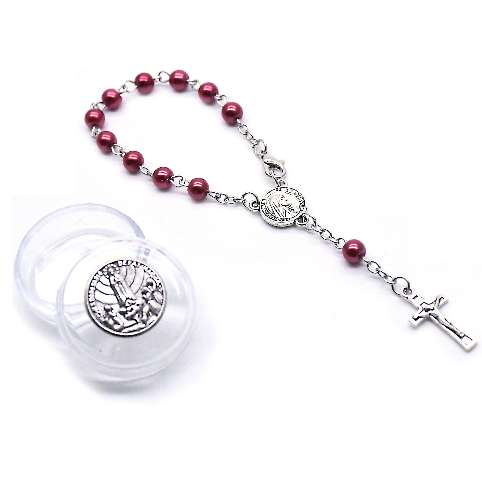 Pearl Rosary Bracelet with Cross