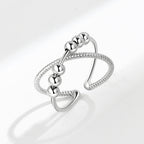 Women's Fashion Double-Layer Rotating Cross Ring