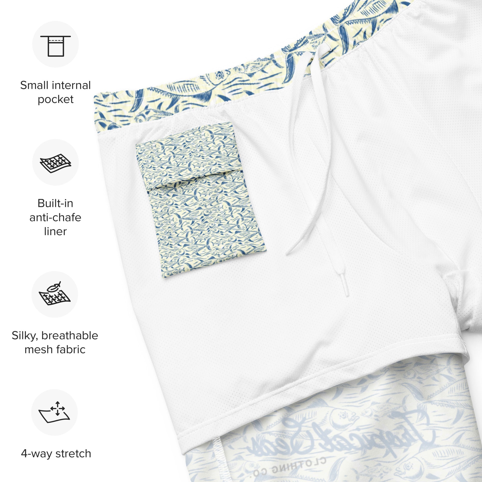 Men's Fish Print Swim Trunks