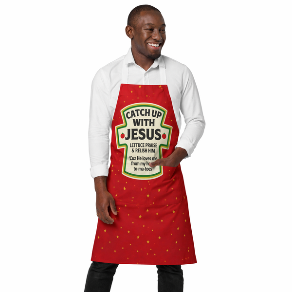 Catch Up with Jesus Schürze - Loben & lieben wir ihn Salat & Relish Küchenschürze