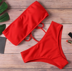 Lace-Up Scoop-Neck Bikini Set