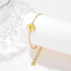 Stainless Steel Pet Paw Charm Bracelet for Women