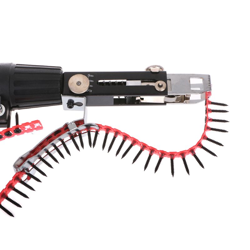 Automatic Screw Feeder Drill Attachment, Collated Chain Nail Adapter for Electric Drills and Screw Guns, Galvanized Auto-Feed Fastening Tool