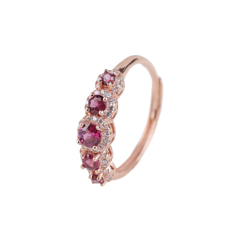 Rose Gold Purple Garnet Ring