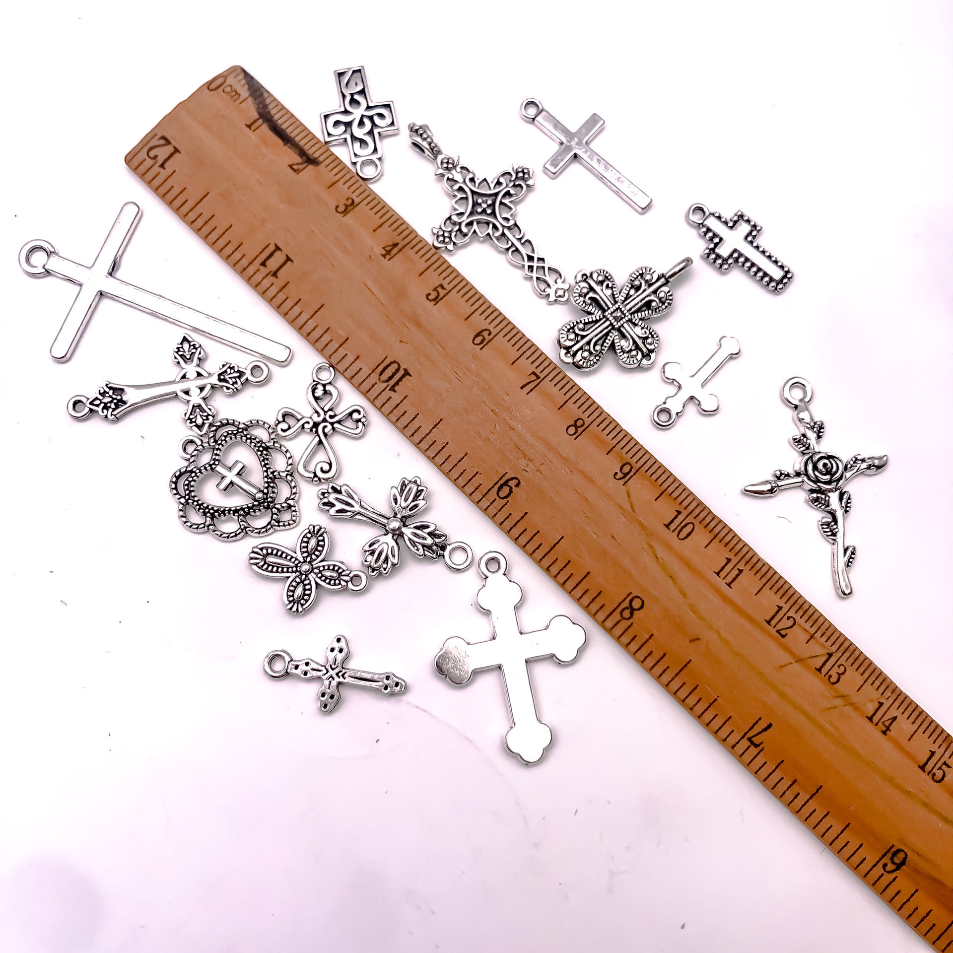 Vintage Silver Cross Pendant Charm
